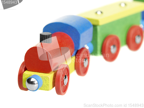 Image of colorful wooden toy train