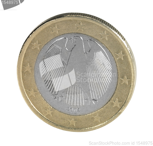 Image of backside euro coin closeup