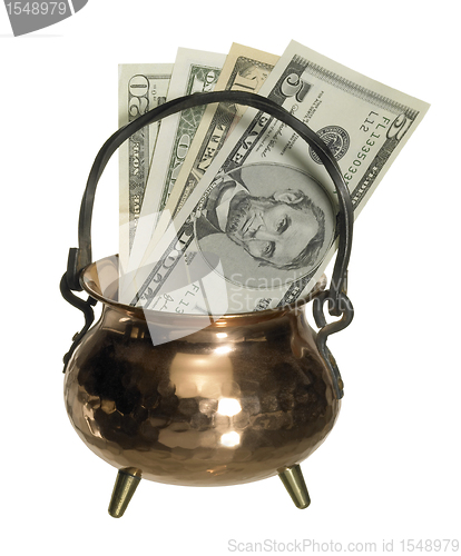 Image of cauldron and banknotes
