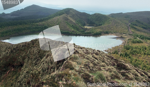 Image of hilly panoramic view at the Azores