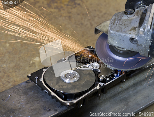 Image of hard disk grinding