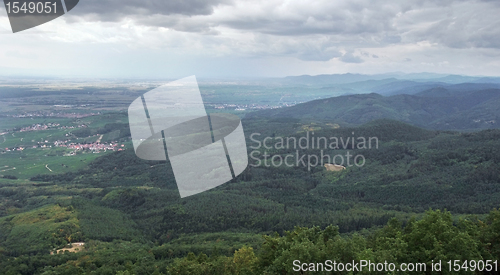 Image of aerial view around Haut-Koenigsbourg Castle