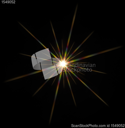 Image of flashy star in black back
