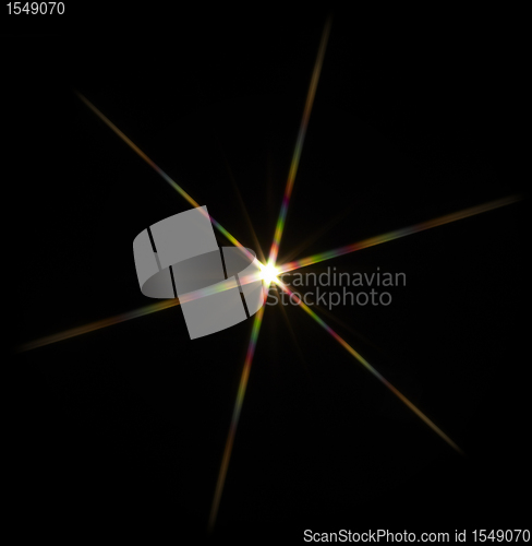 Image of flashy star in black back