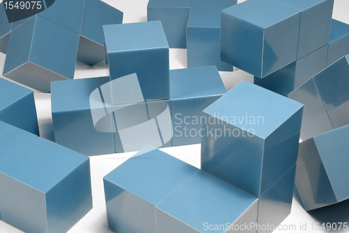 Image of blue cubic objects