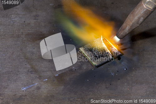 Image of welding torch and cpu