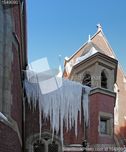 Image of icicles on a church