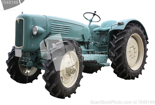 Image of nostalgic tractor in white back