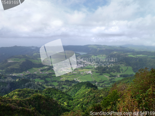 Image of aerial scenery at the Azores