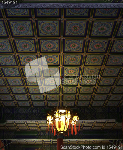 Image of chinese ceiling and lamp