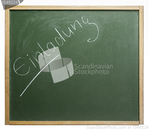 Image of blackboard with Einladung