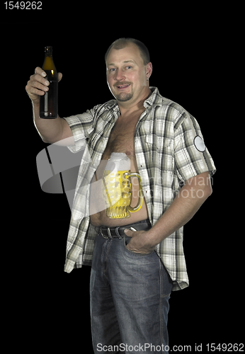 Image of Bodypainting with beer belly