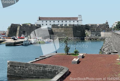 Image of harbour at Ponta Delgada