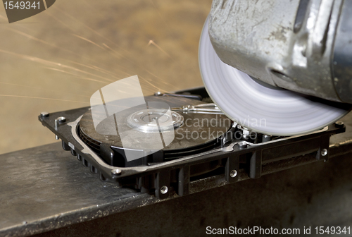Image of grinder and hard disk drive