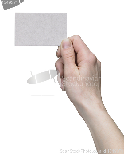 Image of hand holding a card