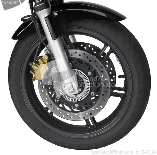 Image of motorbike front wheel