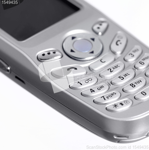 Image of metallic mobile phone detail