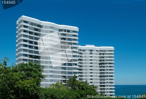 Image of Two apartment-buildings by the sea