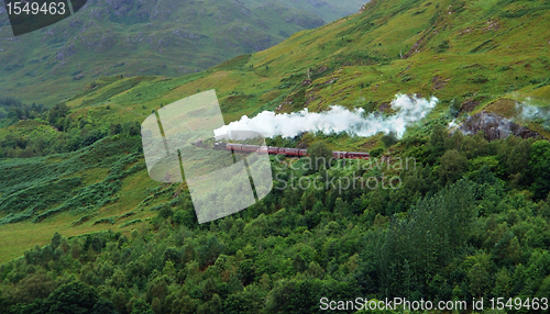 Image of pictorial steam train in Scotland