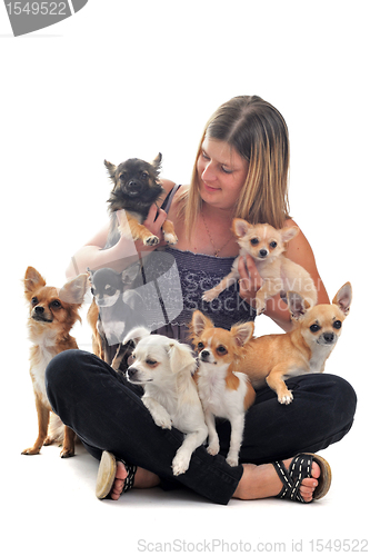 Image of girl and chihuahuas