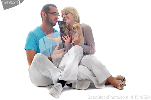 Image of couple and chihuahua