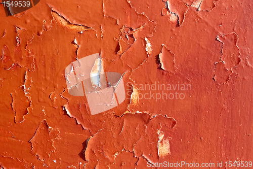 Image of Wooden plank painted in red