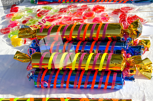 Image of Closeup colorful candy sold street fair trade 