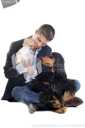 Image of man and dogs