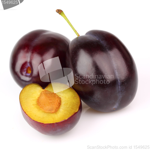 Image of Ripe plums in closeup