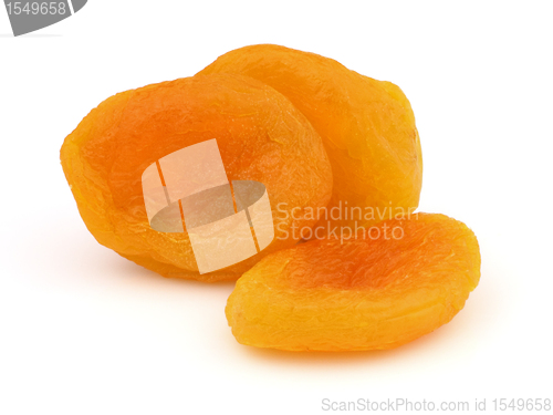 Image of Dried apricots on a white background