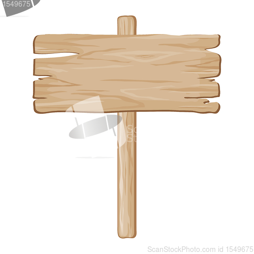 Image of vector wooden board sign on a white background