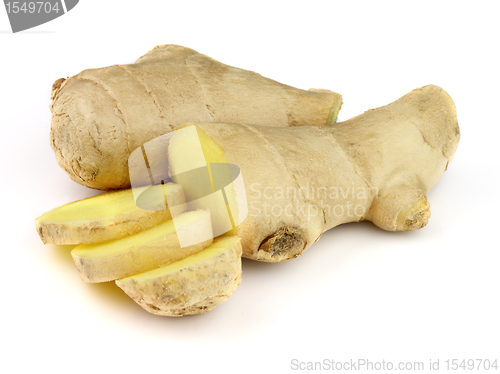 Image of Root of ginger with slices