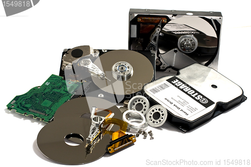 Image of Diffenrent parts of hard drive