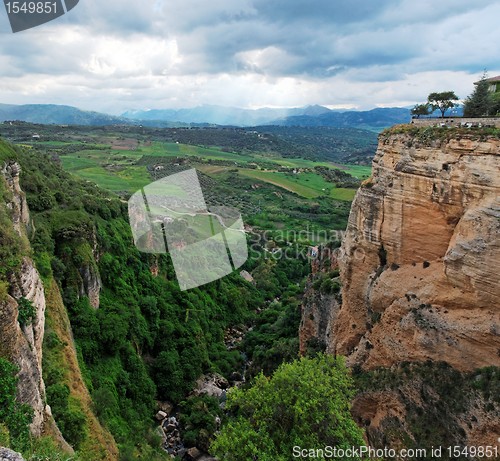 Image of Scenic gorge in Ronda town, Andalusia, Spain