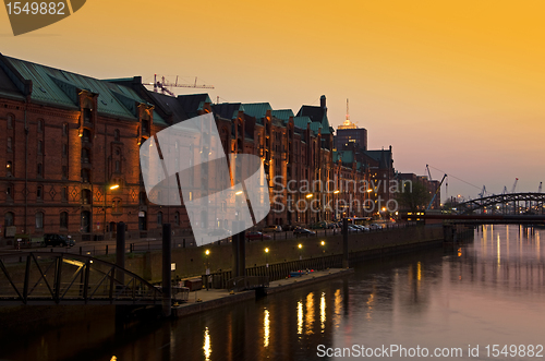Image of speicherstadt sunset