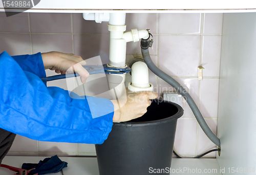 Image of plumber drain pipes