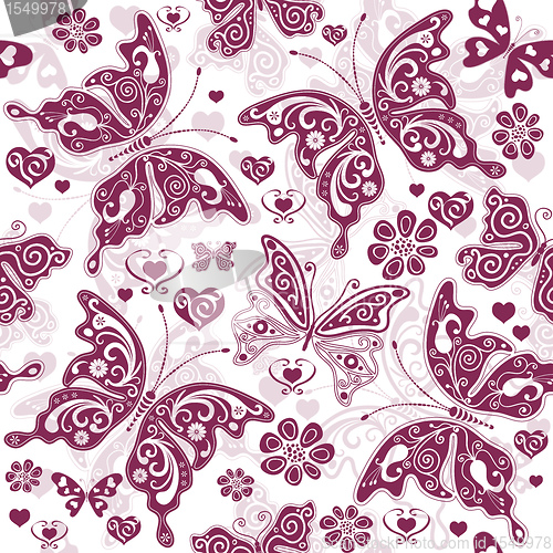 Image of Floral purple valentine pattern