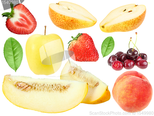 Image of Set of fresh fruits and berryes