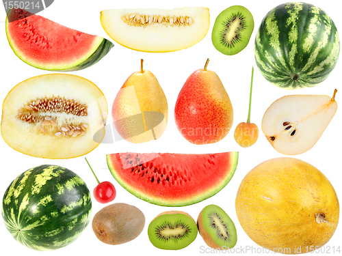 Image of Set of fresh fruits and berryes