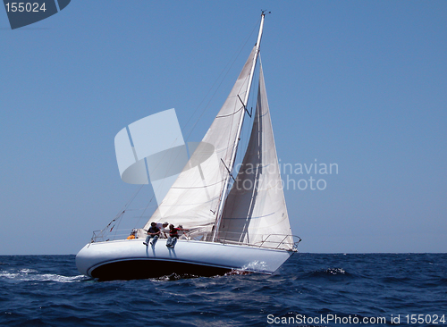 Image of sailing in regatta with strong wind