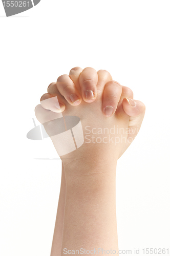 Image of Folded hands of child