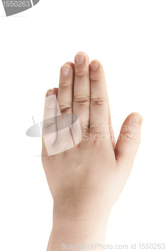 Image of Hands of child - palms facing towards each other