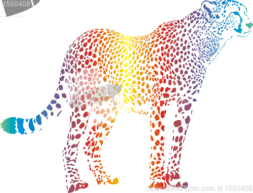 Image of Abstract rainbow cheetah