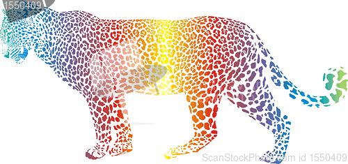 Image of Abstract rainbow leopard