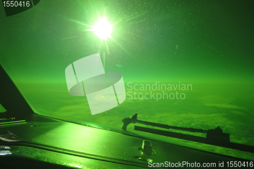 Image of Forward view throgh sunscreen from 40000 feet