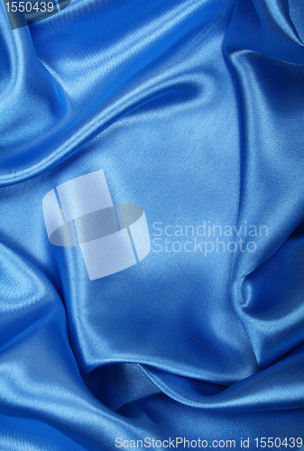 Image of Smooth elegant blue silk can use as background 