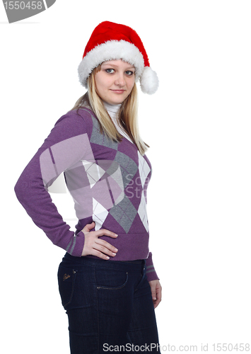 Image of Young women with santa hat