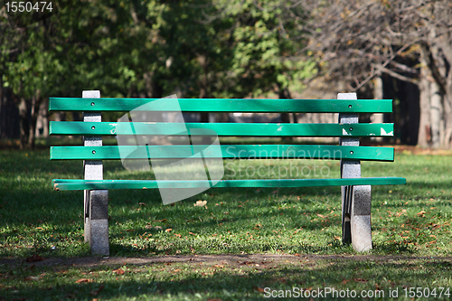 Image of Empty bench in a park