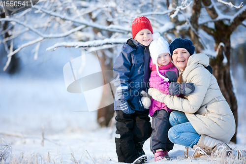 Image of Family outdoors at winter