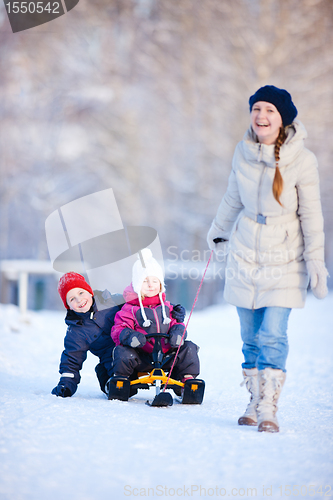 Image of Family outdoors at winter